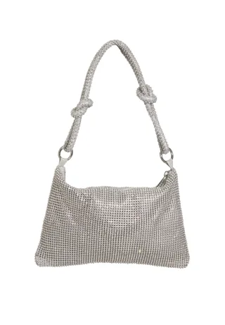 hey kyla - Elegante Handtasche aus glänzendem Strassgewebe silver - Gr. - OS