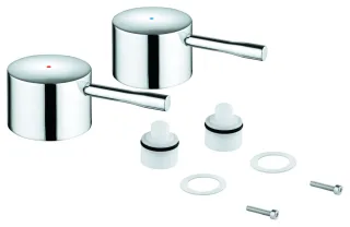 GROHE Griffpaar 48330 Essence Markierung blau/rot chrom, 48330000 48330000