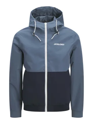 JACK&JONES - JJERUSH HOOD BOMBER NOOS Blue Mirage - Gr. - S
