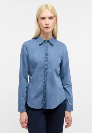 ETERNA - Bluse Real Indigo Langarm dark indigo - Gr. - 42/Langarm