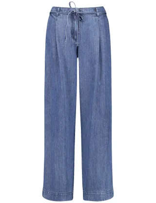 GERRY WEBER Collection - HOSE JEANS VERKUERZT blue denim mit use - Gr. - 44
