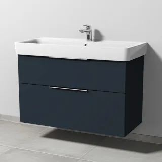Sanipa 3way Waschtischunterbau zu Geberit Renova Plan Waschtisch mit 2 Auszügen, Marine-Matt UP8811R