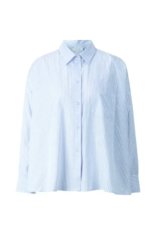 Rich & Royal - Oversized striped blouse skyway blue - Gr. - 36