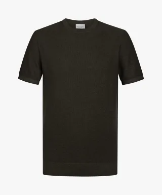 Profuomo - Dunkelbraun Baumwoll-Leinen-T-Shirt dunkelbraun - Gr. - XXL