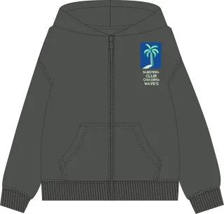 ATTENTION - Kn.-Kap.-Sweatjacke stone - Gr. - 92/98