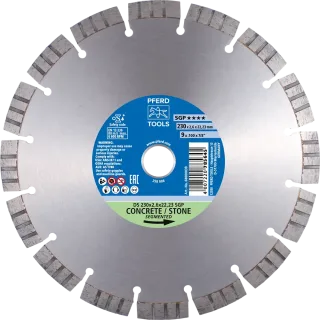 PFERD TOOLS Diamant-Trennscheibe DS 300x3x25,4 mm SGP für schnelles Trennen von Stein und Beton - 68000040