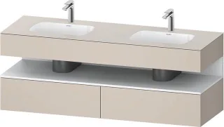 Duravit Qatego Einbauwaschtisch mit Konsolenwaschtischunterbau Taupe Matt 1600x550x600 mm - QA479701 QA4797018910000
