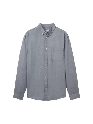 Tom Tailor - Regular Fit Hemd mit Brusttasche navy chambray - Gr. - XXL