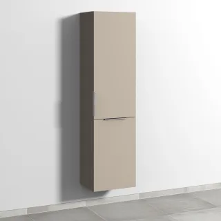 Sanipa 3way Stauraumschrank mit 1 Tür und 1 Wäschekorbklappe, Sandgrau-Matt UF18567
