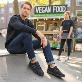 Vegetarian Shoes Veg Supreme Hemp Lo Black 43