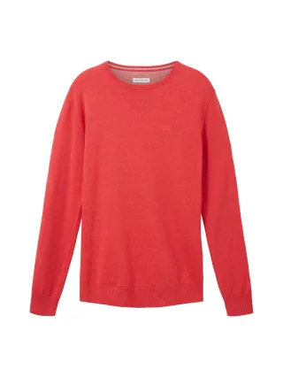 Tom Tailor - Strickpullover in Melange Optik blush berry melange - Gr. - XXXL