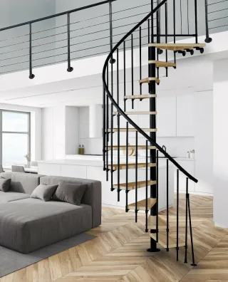 Spindeltreppe ATRIUM NOVO 120 cm schwarz oder grau