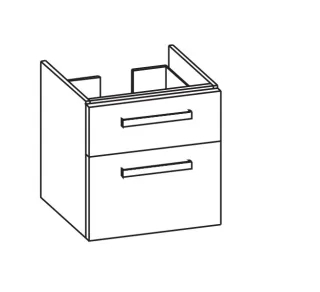 Artiqua 413 Waschtischunterschrank für Renova Plan 222256, 222257 Eiche Weiß quer NB, 413-WU2L-3-K53 413-WU2L-3-K53-7185-440