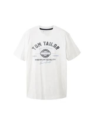 Tom Tailor - T-Shirt mit Logo Print weiß - Gr. - XXL