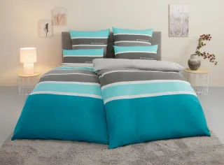 TOM TAILOR HOME Bettwäsche "Felix in Gr. 135x200 oder 155x220 cm" 3 mit GRATIS-Zugabe: Gästehandtuch (100% Baumwolle), mit Reißverschluss
