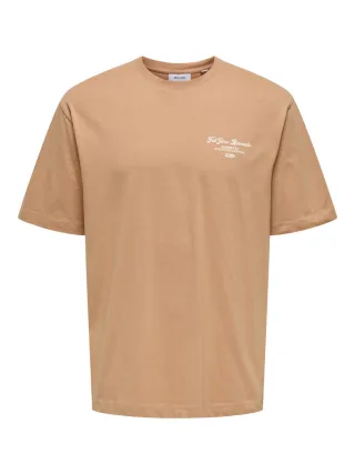 only & sons - T-Shirt - Onsrylan beige/braun - Gr. - S