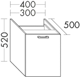 Burgbad Unterschrank Sys30 PG3 Diago 520x300x500 Nussbaum Dekor Smartline, WUYV030F6073 WUYV030F6073