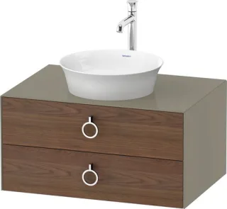 Duravit White Tulip Konsolenwaschtischunterbau wandhängend Amerikanischer Nussbaum & Stein Grau Matt WT4990077H2