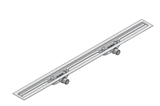 I-DRAIN Korpus Linear 54 mm, 100cm,2Siphon waagr.DN40,mit Abdichtg ID4M10002X1