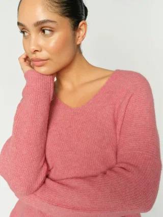 MOS MOSH - MMThora V-Neck Knit dusty rose - Gr. - XS
