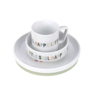 Lässig Kindergeschirr Set Porzellan - Happy Fruits, Zitrone & Kirsche