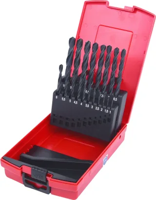 KS Tools HSS-R Spiralbohrer-Satz, Kunststoffkassette, 19-tlg, 1-10mm - 330.1620