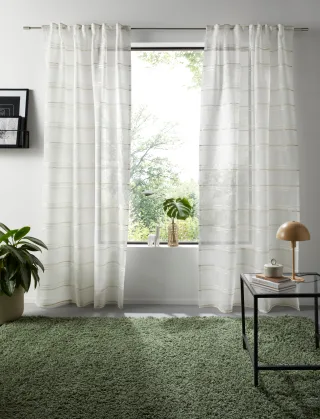OTTO home Gardine "Sirii" Multifunktionsband 1 Stk. tlg. Halbtransparent, angenehme Haptik, mit Querstreifen, modern