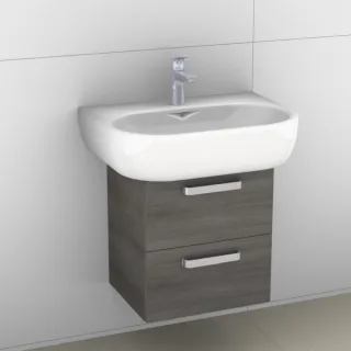 Artiqua 413 Waschtischunterschrank für 4U 223465 Graphit Struktur quer, 413-WU2L-K23-7098-401 413-WU2L-K23-7098-401