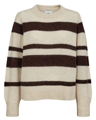 Nümph - Streifenpullover - Nuriette schwarz - Gr. - XS/S