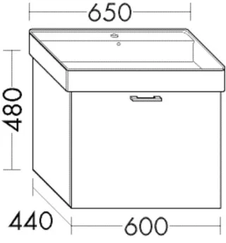Burgbad Waschtischunterschrank Sys30 PG4 Sana 480x600x440 Anthrazit Hochglanz, WWMI060F3366 WWMI060F3366