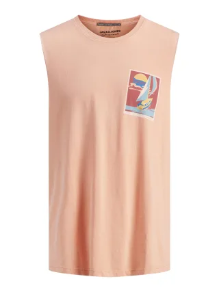 JACK&JONES - JORTROPICANACARD SLEEVELESS TEE shell coral - Gr. - M