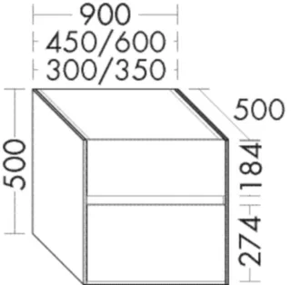 Burgbad Unterschrank zu Konsolenplatte rc40 Solitaire 500x350x500 Trend- oder RAL-Farbe Matt, USIZ0 USIZ035LF4532