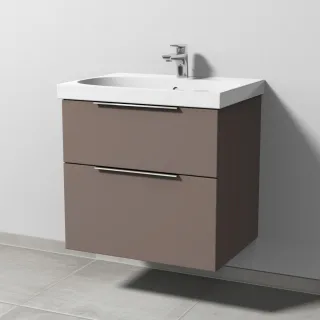 Sanipa 3way Waschtischunterbau zu Geberit Acanto Waschtisch mit 2 Auszügen, Taupe-Matt UP4161T