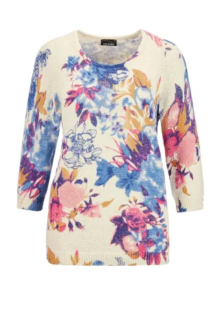 GOLDNER 2-in-1-Pullover "Kurzgröße Femininer Druckpullover" Ohne