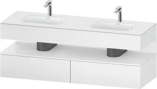 Duravit Qatego Einbauwaschtisch mit Konsolenwaschtischunterbau Weiß Matt 1600x550x600 mm - QA4797018 QA4797018180000