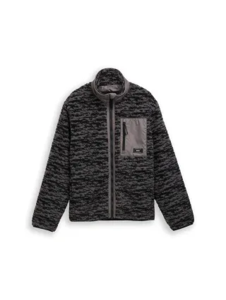 TOM TAILOR Denim - Teddyjacke mit Stehkragen grau - Gr. - S