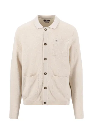 FYNCH-HATTON - Cardigan, Buttoned, Structure new offwhite - Gr. - XL