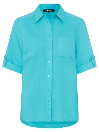 Olsen - Blouse Woven Short Sleeves aruba blue - Gr. - 38