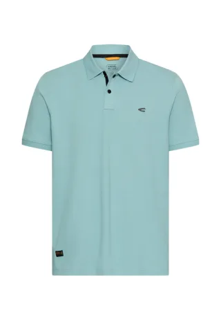 camel active - Poloshirt mit Kontrastdetails cyan - Gr. - 3XL