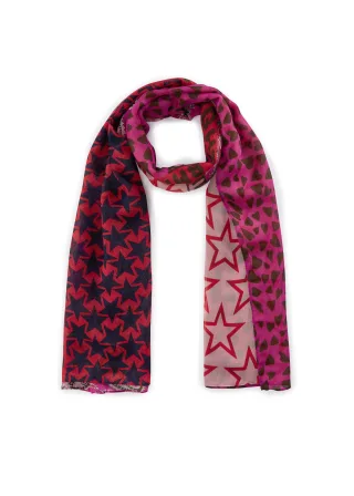 Schal aus recyceltem Polyester mit Multi-Mix-Muster pink - Gr. - one size