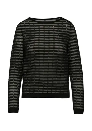 comma - Strickpullover im Slim-Fit schwarz - Gr. - 34