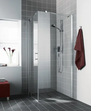Kermi Seitenwand Filia XP TWD 0930x2000, silber hochglanz, ESG Opaco mit KermiClean FXTWD09320VYK