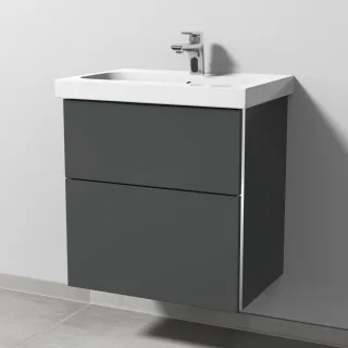 Sanipa 3way Waschtischunterbau zu Geberit iCon Light Waschtisch mit 2 Auszügen, Anthrazit-Matt BR57122