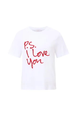 Rich & Royal - Elegant Fit T-Shirt P.S. I love you Organic white - Gr. - S