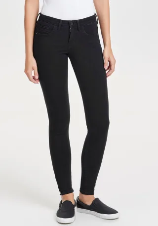 ONLY Ankle-Jeans "ONLKENDELL ETERNAL LIFE ANKLE BLACK NOOS" mit Zipper am Saum