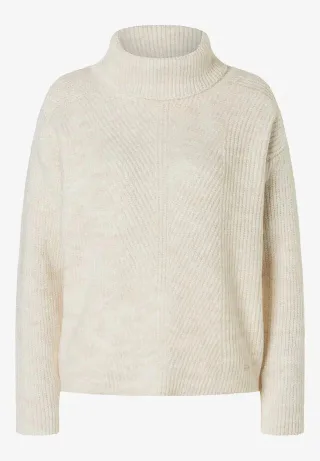 MORE & MORE - Rollkragenpullover beige - Gr. - 34