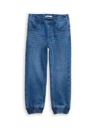 tom tailor kids - Straight Jogger Jeans mit Stretch used mid stone blue denim - Gr. - 134