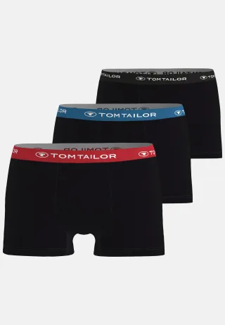 TOM TAILOR BODYWEAR - TOM TAILOR Herren Pants 3er Pack schwarz-dunkel-uni - Gr. - XL