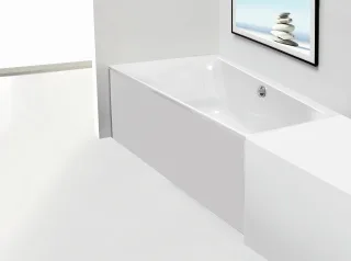 Hoesch Glasverkleidung Weiss Nische Badewanne Trapez 1800x1200 links 47971.550 47971.550