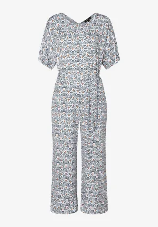 MORE & MORE - Jersey-Jumpsuit blau - Gr. - 34